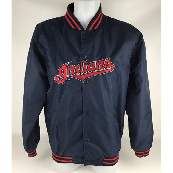 Majestic Other - Vintage 90s Majestic Cleveland Indians Satin Bomber Jacket MLB Authentic Mens